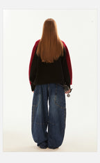 Vintage Oversized Pocket Curved Knife - Cut Denim - COPPING THREADS - CHICISLAND