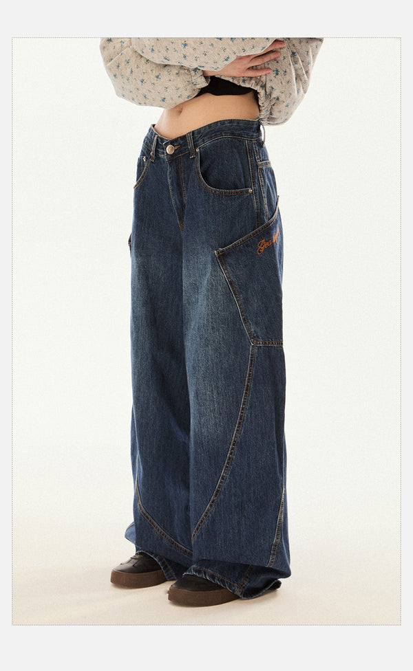 Vintage Oversized Pocket Curved Knife - Cut Denim - COPPING THREADS - CHICISLAND