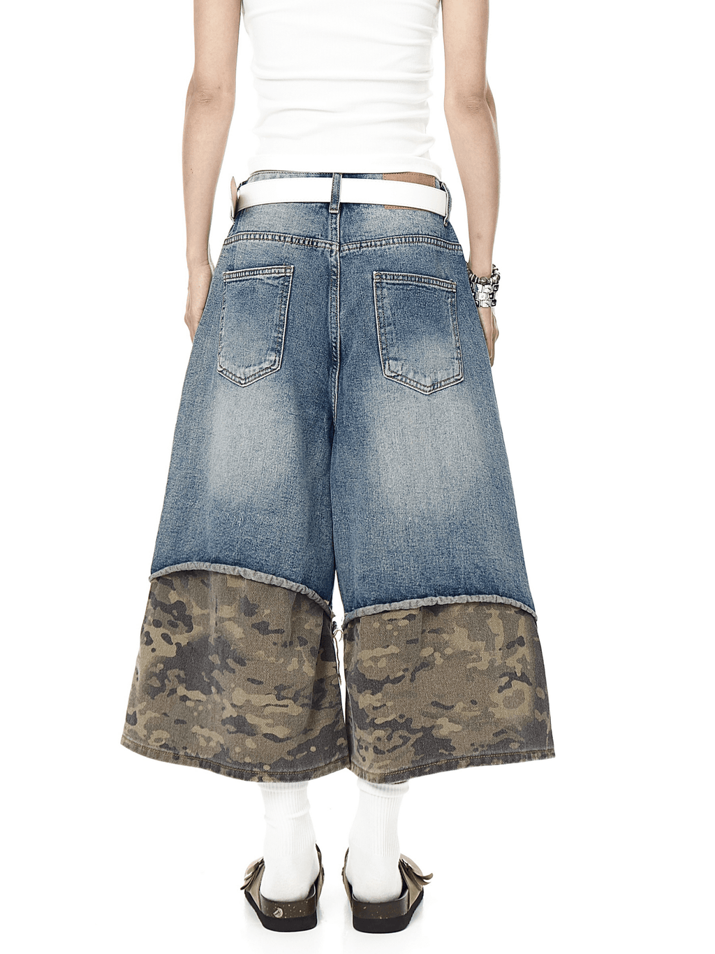 Vintage Patchwork Camo Denim Shorts - COPPING THREADS - CT Select