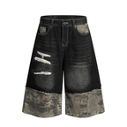 Vintage Patchwork Camo Denim Shorts - COPPING THREADS - CT Select