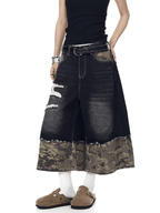 Vintage Patchwork Camo Denim Shorts - COPPING THREADS - CT Select