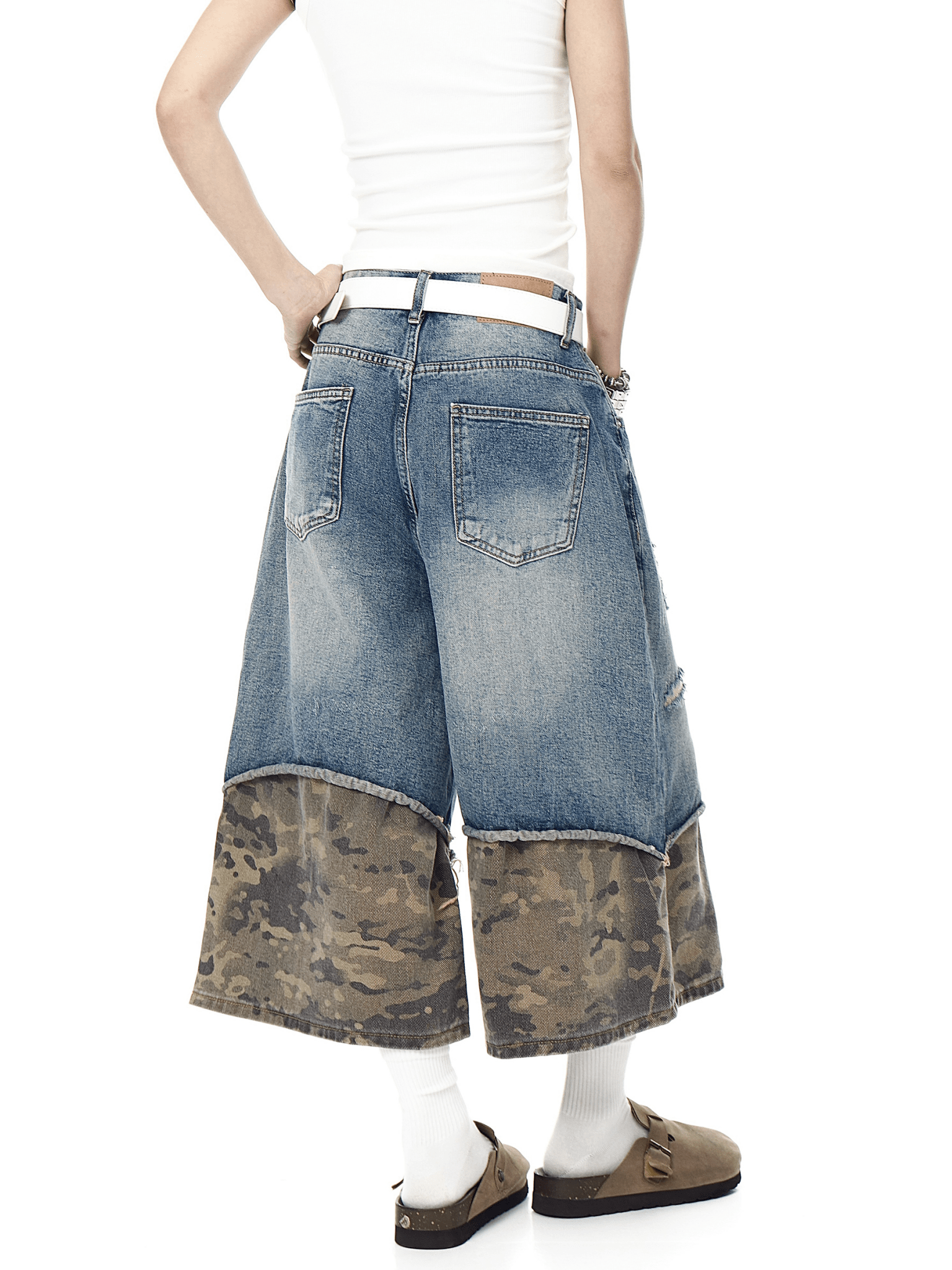 Vintage Patchwork Camo Denim Shorts - COPPING THREADS - CT Select