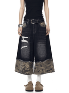 Vintage Patchwork Camo Denim Shorts - COPPING THREADS - CT Select