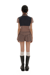 Vintage Patchwork Plaid Colorblock Short Sleeve Shirt - COPPING THREADS - MOROMORO
