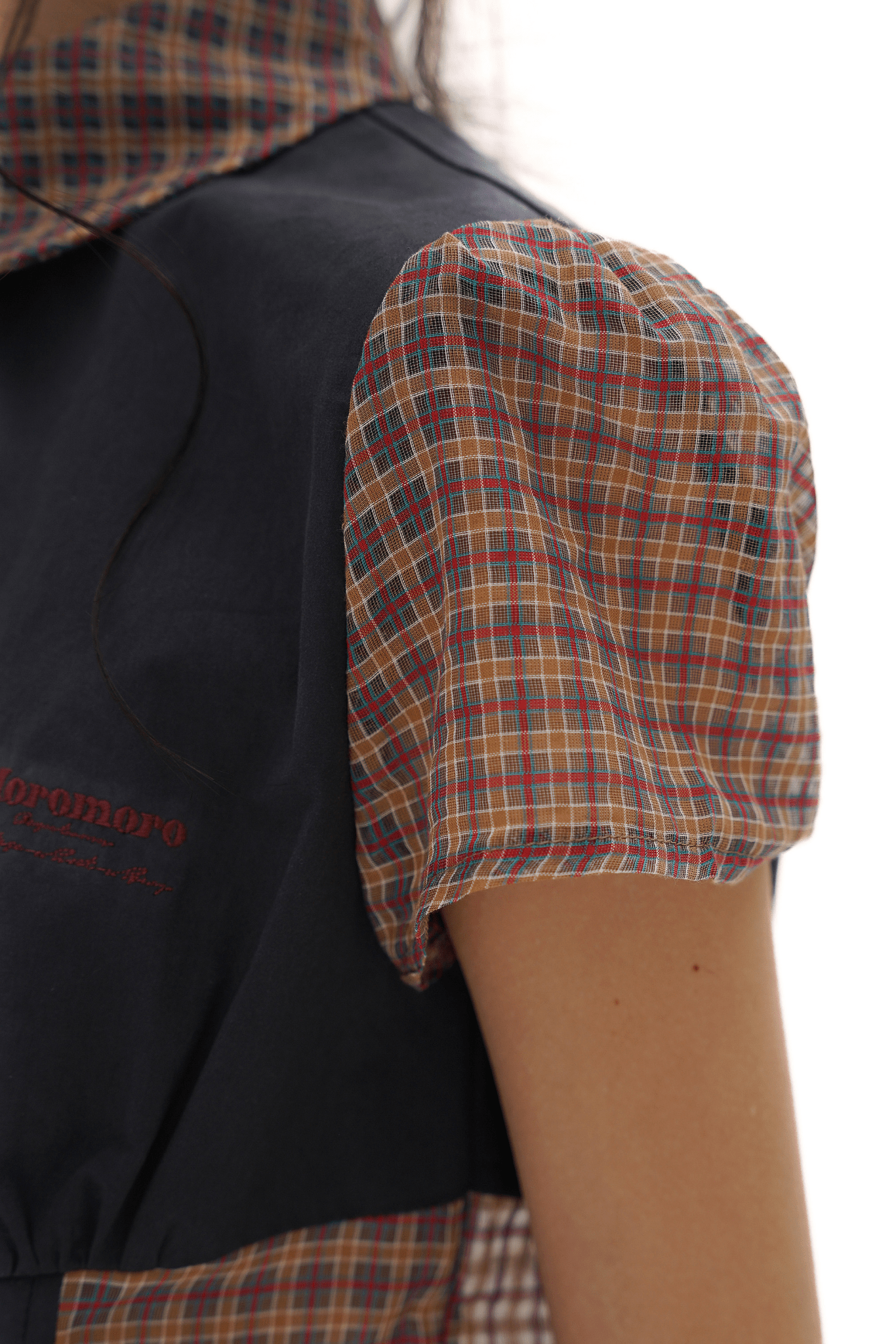 Vintage Patchwork Plaid Colorblock Short Sleeve Shirt - COPPING THREADS - MOROMORO