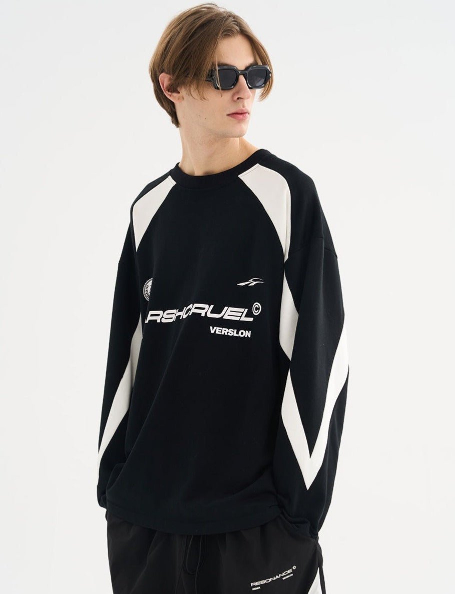 Vintage Patchwork Round Neck Long Sleeve Tee - COPPING THREADS - Harsh and Cruel