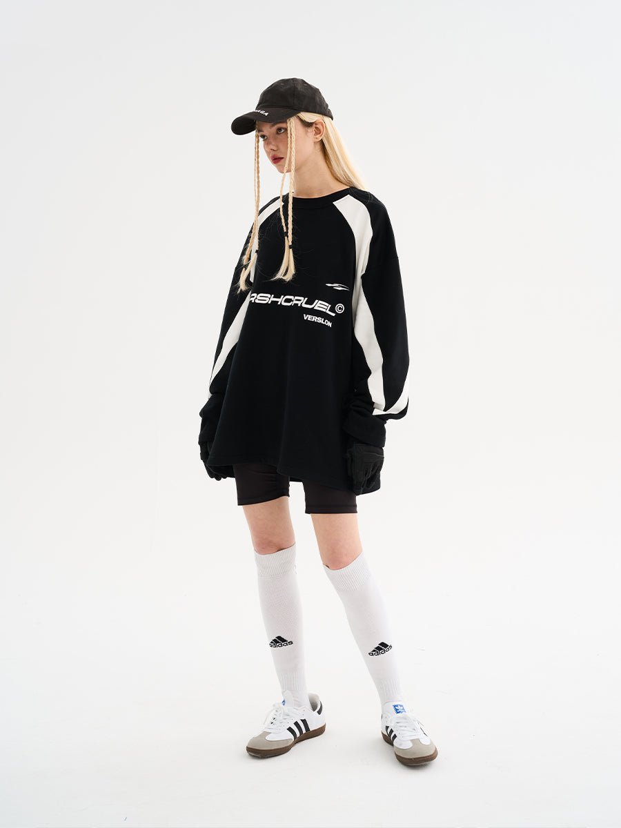 Vintage Patchwork Round Neck Long Sleeve Tee - COPPING THREADS - Harsh and Cruel