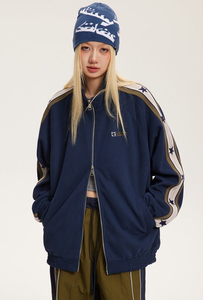 Vintage Patchwork Zipper Band Jacket - COPPING THREADS - CATTEE