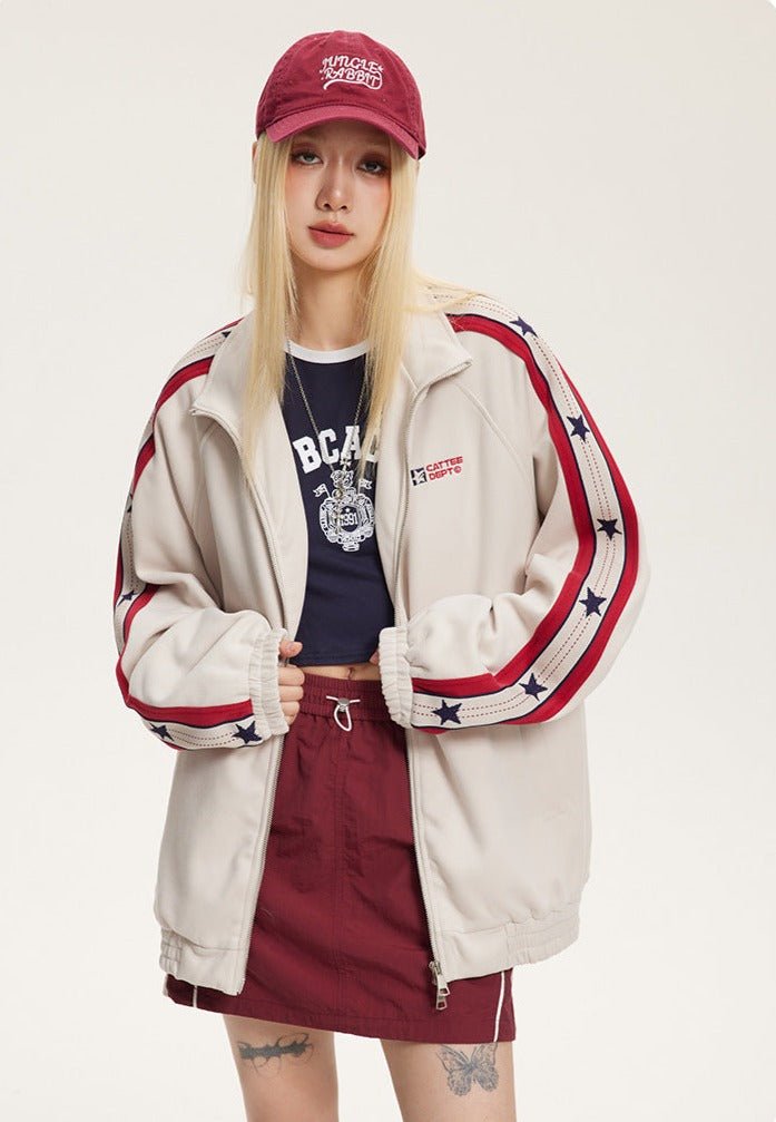 Vintage Patchwork Zipper Band Jacket - COPPING THREADS - CATTEE