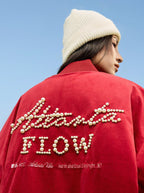 Vintage Pearl Embroidered Velvet Quilted Bomber Jacket - COPPING THREADS - Harsh and Cruel