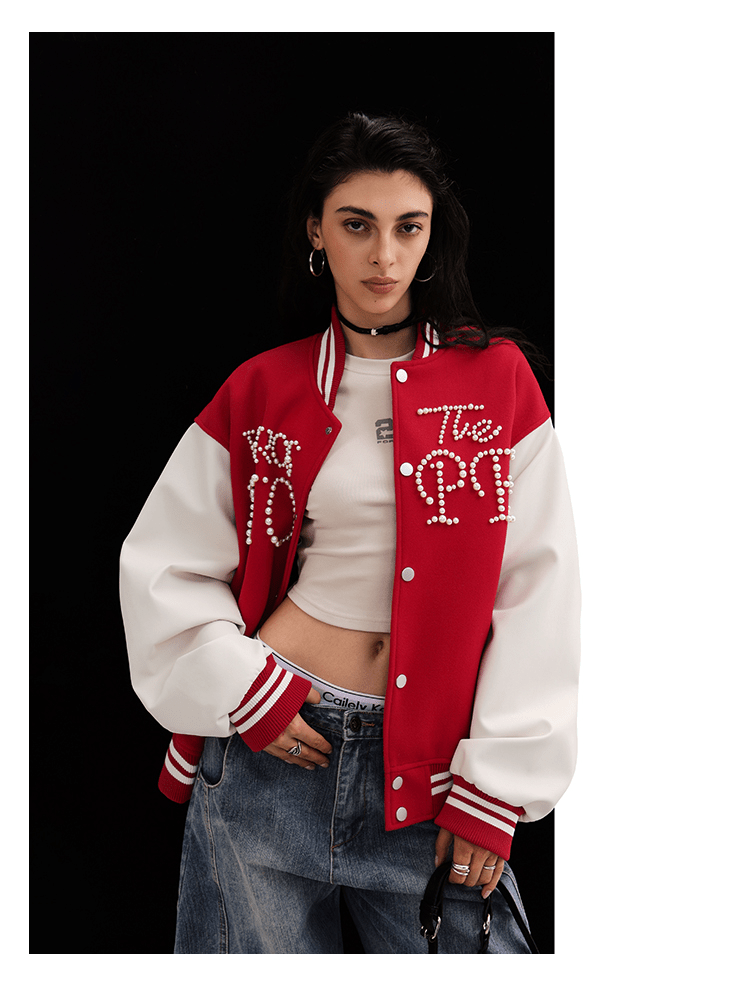 Vintage Pearl Embroidery Baseball Jacket - COPPING THREADS - CT Select