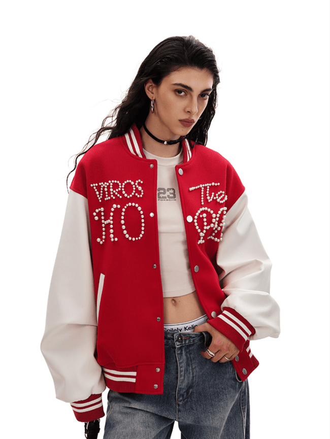 Vintage Pearl Embroidery Baseball Jacket - COPPING THREADS - CT Select Hover Image