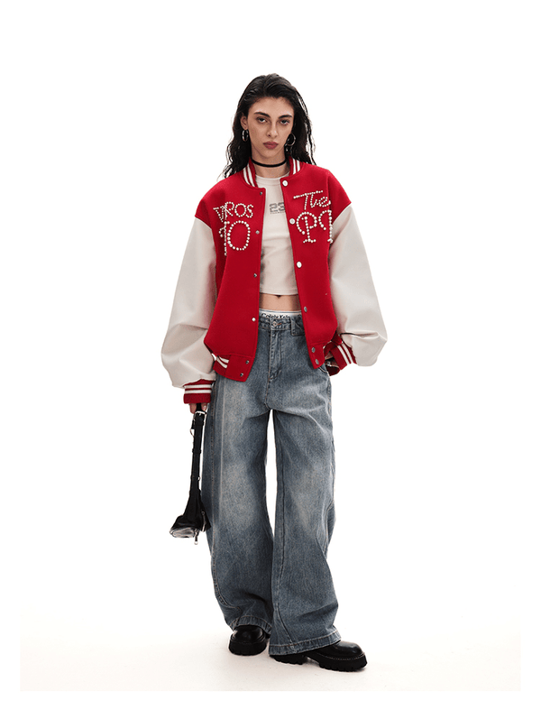 Vintage Pearl Embroidery Baseball Jacket - COPPING THREADS - CT Select