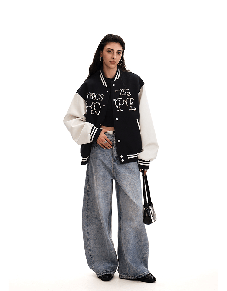 Vintage Pearl Embroidery Baseball Jacket - COPPING THREADS - CT Select