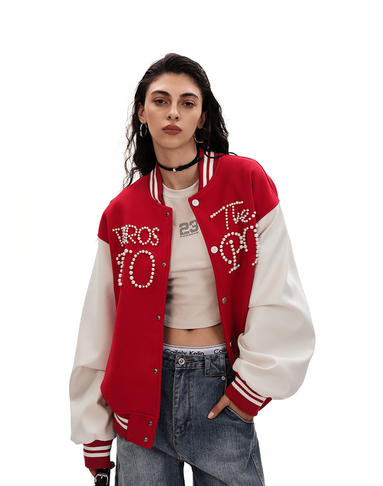 Vintage Pearl Embroidery Baseball Jacket - COPPING THREADS - CT Select