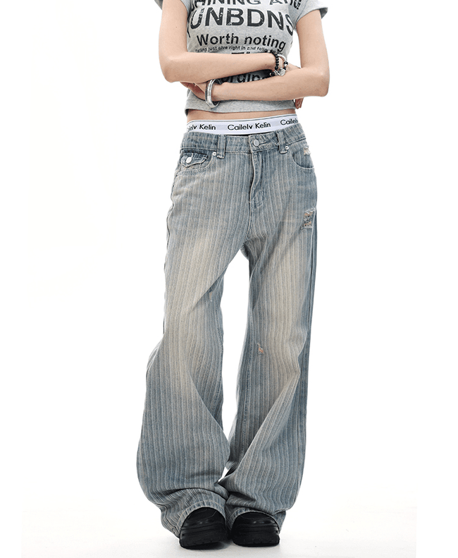 Vintage Pinstripe Washed Denim - COPPING THREADS - 0123Start Hover Image