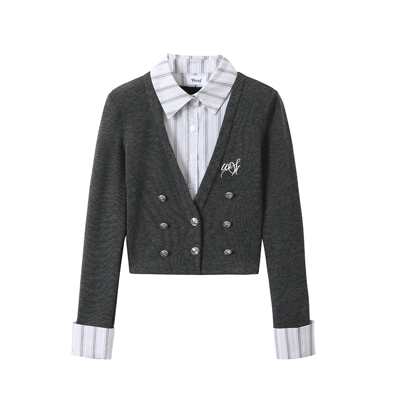 Vintage Plaid Contrast Knit Layered - Look Shirt - COPPING THREADS - WES1