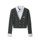 Vintage Plaid Contrast Knit Layered - Look Shirt - COPPING THREADS - WES1