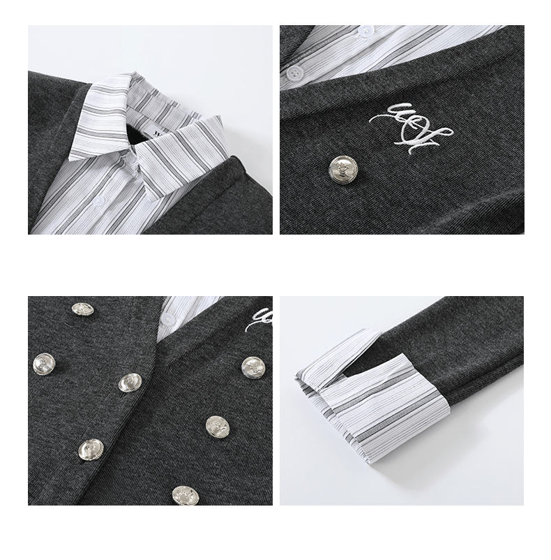 Vintage Plaid Contrast Knit Layered - Look Shirt - COPPING THREADS - WES1