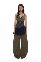 Vintage Plaid Cotton Layered Slip Dress - COPPING THREADS - MOROMORO