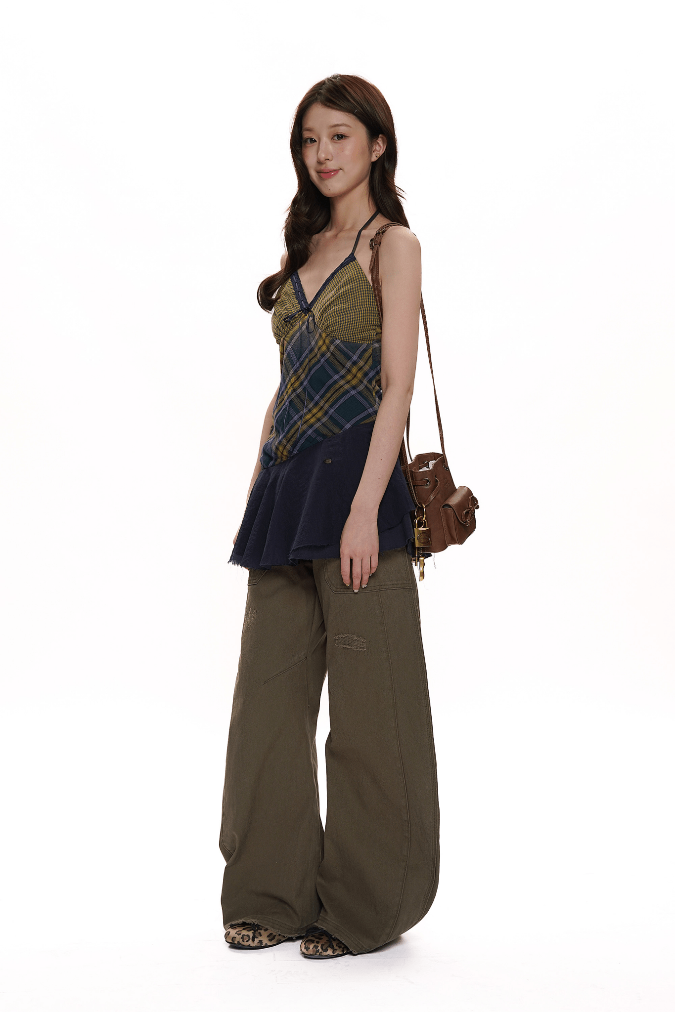 Vintage Plaid Cotton Layered Slip Dress - COPPING THREADS - MOROMORO