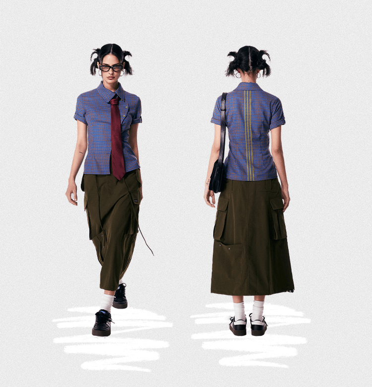 Vintage Plaid Fitted Short Sleeve Shirt - COPPING THREADS - Jikoo