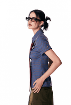 Vintage Plaid Fitted Short Sleeve Shirt - COPPING THREADS - Jikoo