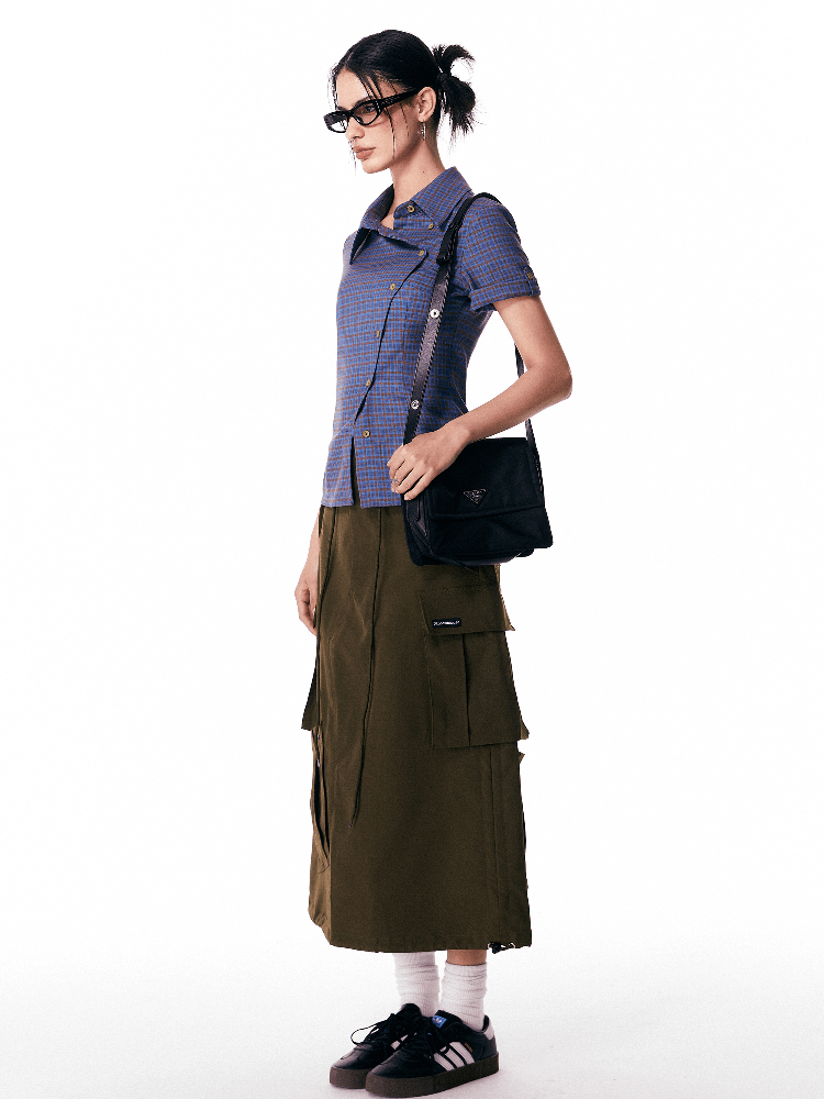 Vintage Plaid Fitted Short Sleeve Shirt - COPPING THREADS - Jikoo