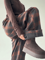 Vintage Plaid Fleece - Lined Wide - Leg Pants - COPPING THREADS - CT Select