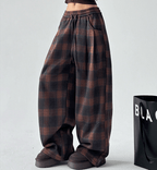 Vintage Plaid Fleece - Lined Wide - Leg Pants - COPPING THREADS - CT Select