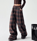 Vintage Plaid Fleece - Lined Wide - Leg Pants - COPPING THREADS - CT Select