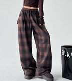 Vintage Plaid Fleece - Lined Wide - Leg Pants - COPPING THREADS - CT Select