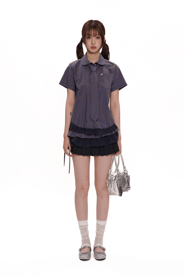 Vintage Plaid Ruffle Hem Shirt - COPPING THREADS - MOROMORO