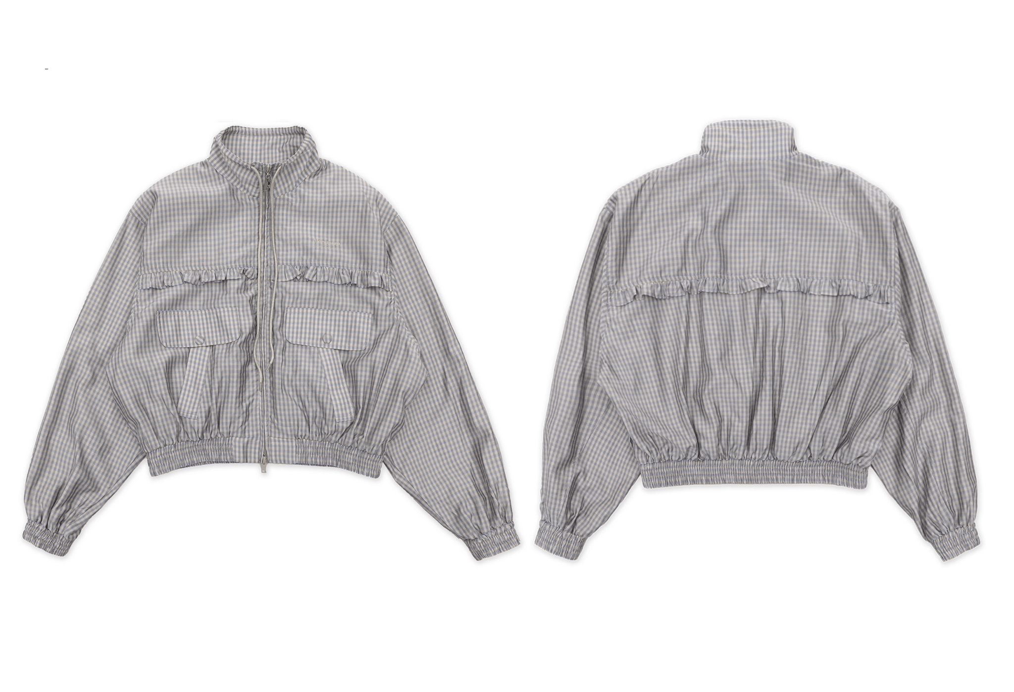 Vintage Plaid Ruffle Trim Drawstring Jacket - COPPING THREADS - MOROMORO