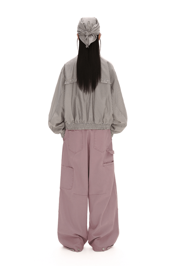 Vintage Plaid Ruffle Trim Drawstring Jacket - COPPING THREADS - MOROMORO