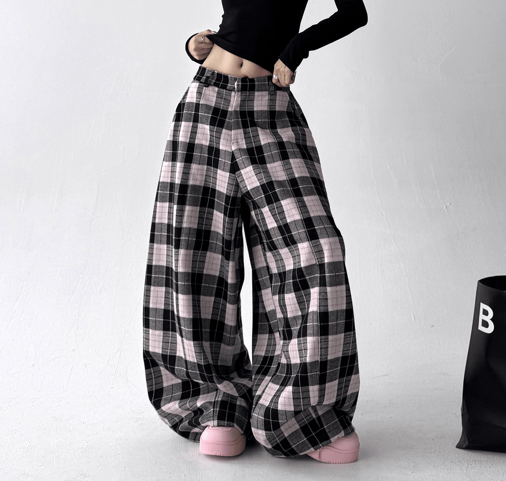Vintage Plaid Wide - Leg Pants - COPPING THREADS - CT Select