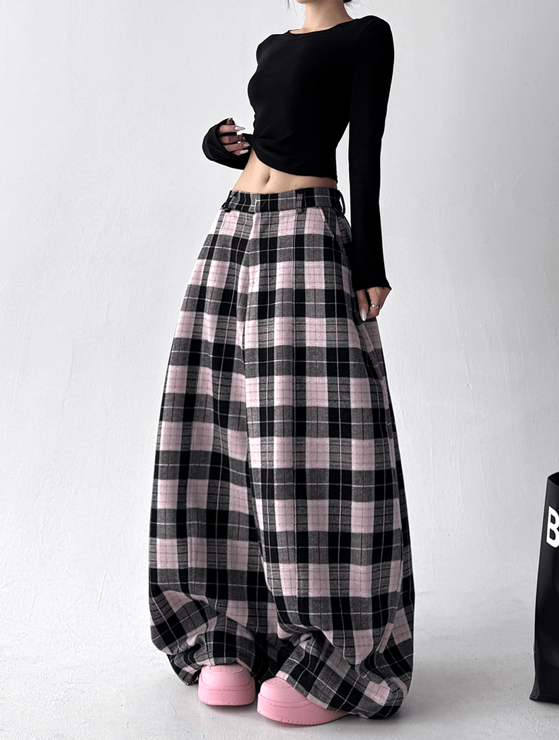Vintage Plaid Wide - Leg Pants - COPPING THREADS - CT Select