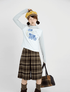 Vintage Plaid Wool - Blend Fleece Shorts - COPPING THREADS - CT Coquette