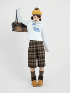 Vintage Plaid Wool - Blend Fleece Shorts - COPPING THREADS - CT Coquette