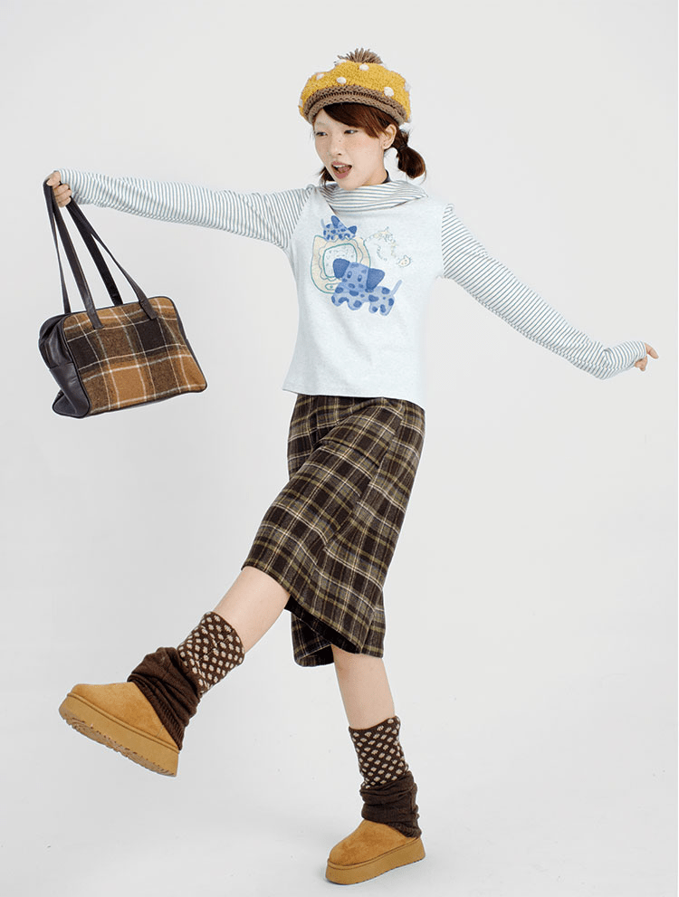 Vintage Plaid Wool - Blend Fleece Shorts - COPPING THREADS - CT Coquette