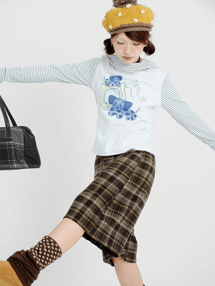 Vintage Plaid Wool - Blend Fleece Shorts - COPPING THREADS - CT Coquette