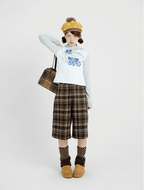 Vintage Plaid Wool - Blend Fleece Shorts - COPPING THREADS - CT Coquette