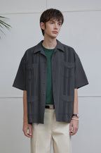 Vintage Pleated Hawaiian Style Short Sleeve Shirt - COPPING THREADS - CT Select