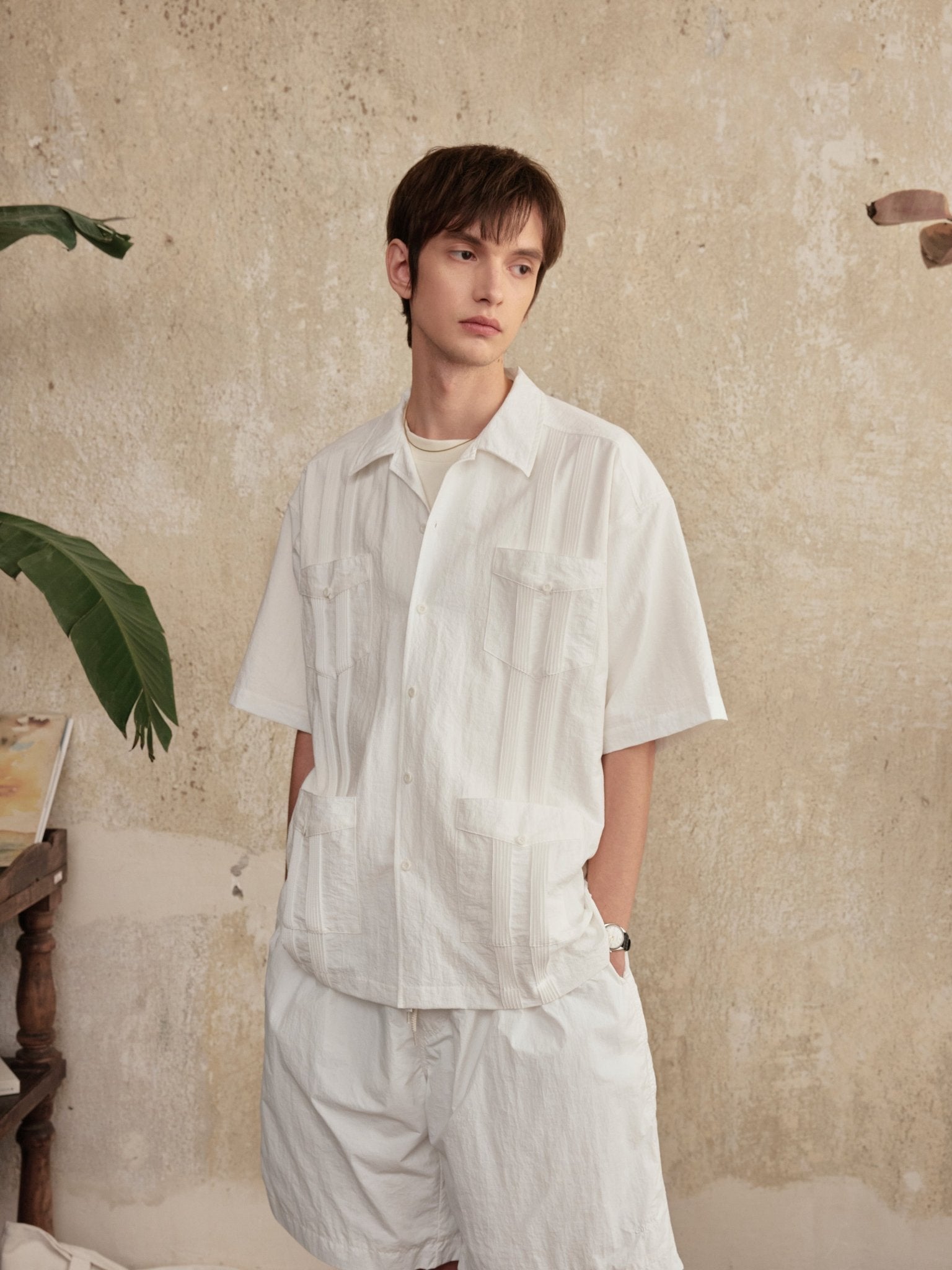 Vintage Pleated Hawaiian Style Short Sleeve Shirt - COPPING THREADS - CT Select