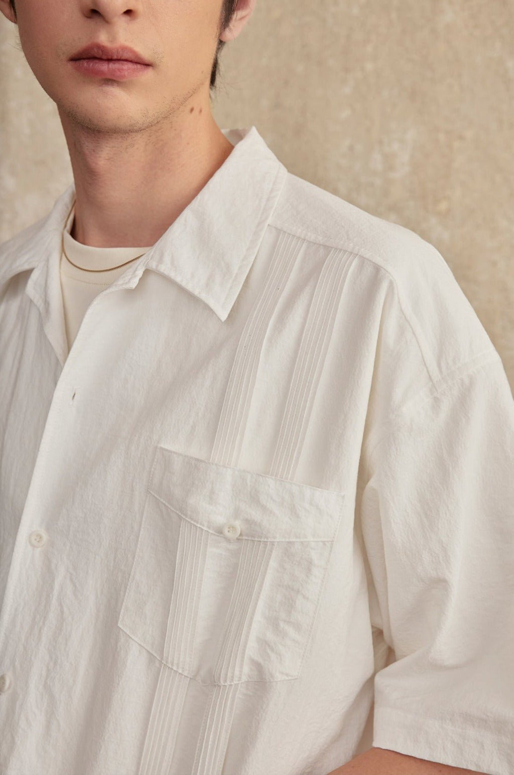 Vintage Pleated Hawaiian Style Short Sleeve Shirt - COPPING THREADS - CT Select