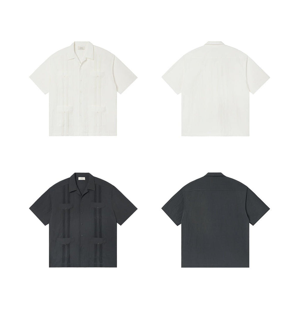 Vintage Pleated Hawaiian Style Short Sleeve Shirt - COPPING THREADS - CT Select