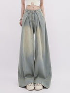 Vintage Pleated Washed Wide - Leg Denim - COPPING THREADS - RAYOHOPP