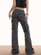 Vintage Pocket Ruched Flared Cargo Pants - COPPING THREADS - CHICISLAND