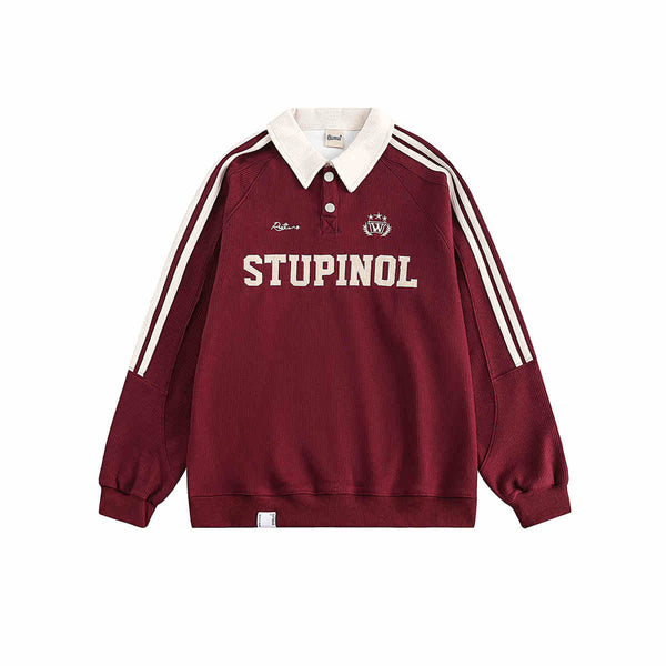 Vintage Polo Collar Waffle Jersey Sweatshirt - COPPING THREADS - CHICISLAND