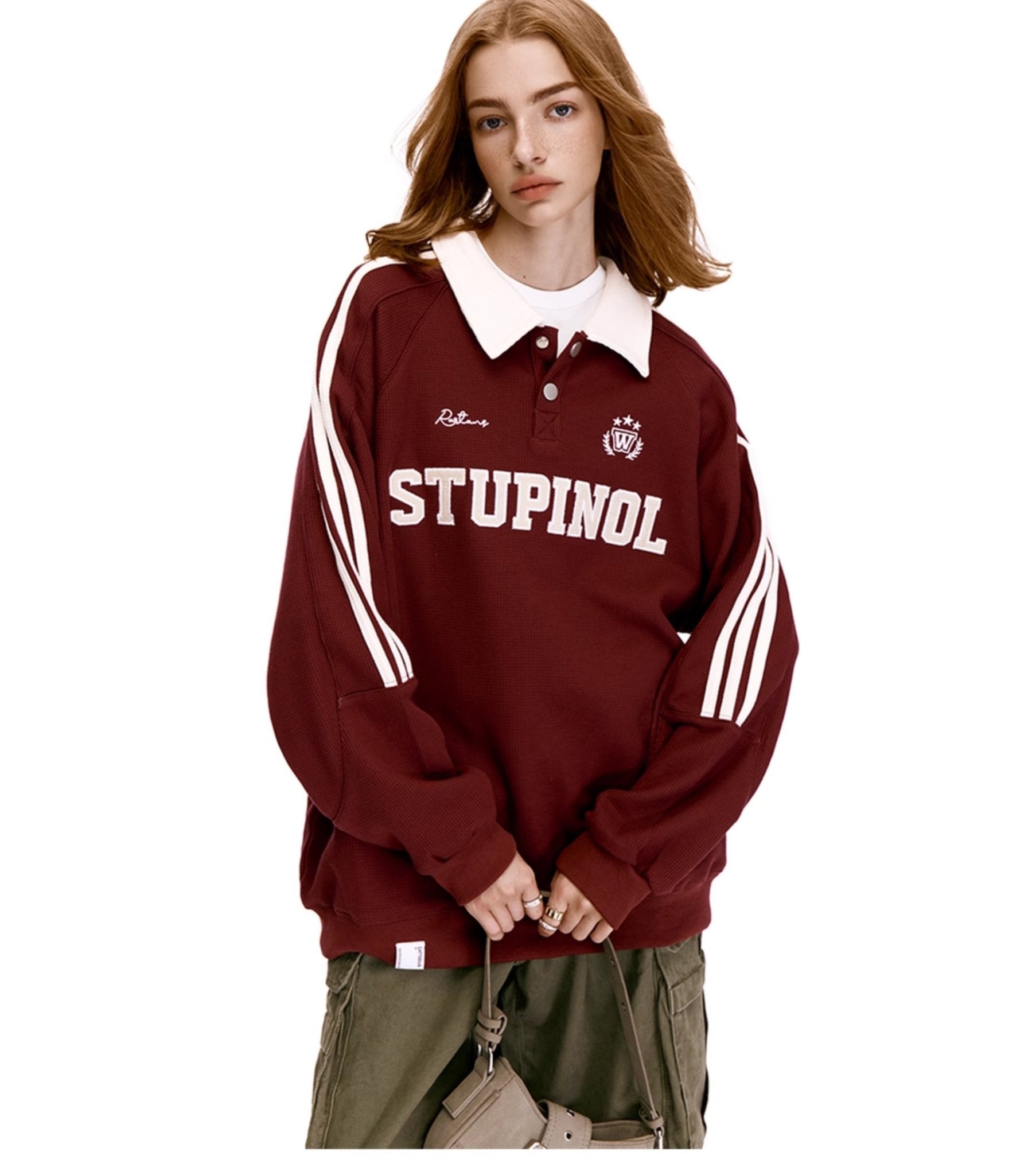 Vintage Polo Collar Waffle Jersey Sweatshirt - COPPING THREADS - CHICISLAND